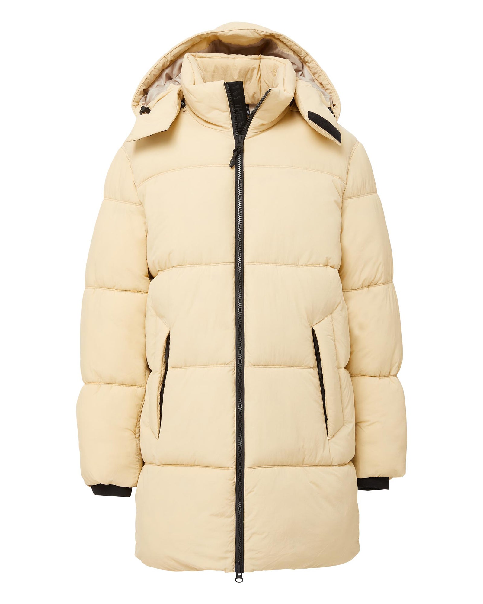 Long Hooded Puffer - Cream