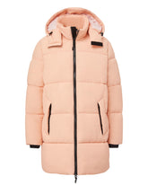 Long Hooded Puffer - Coral Pink