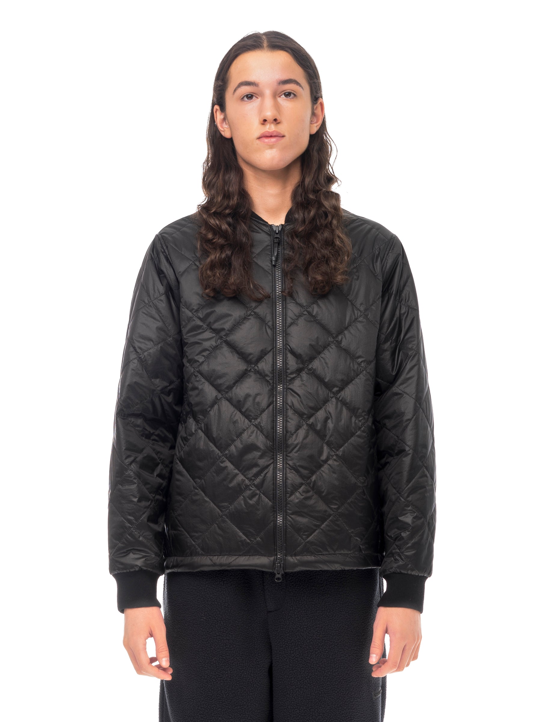 Light Quilted Bomber Black1